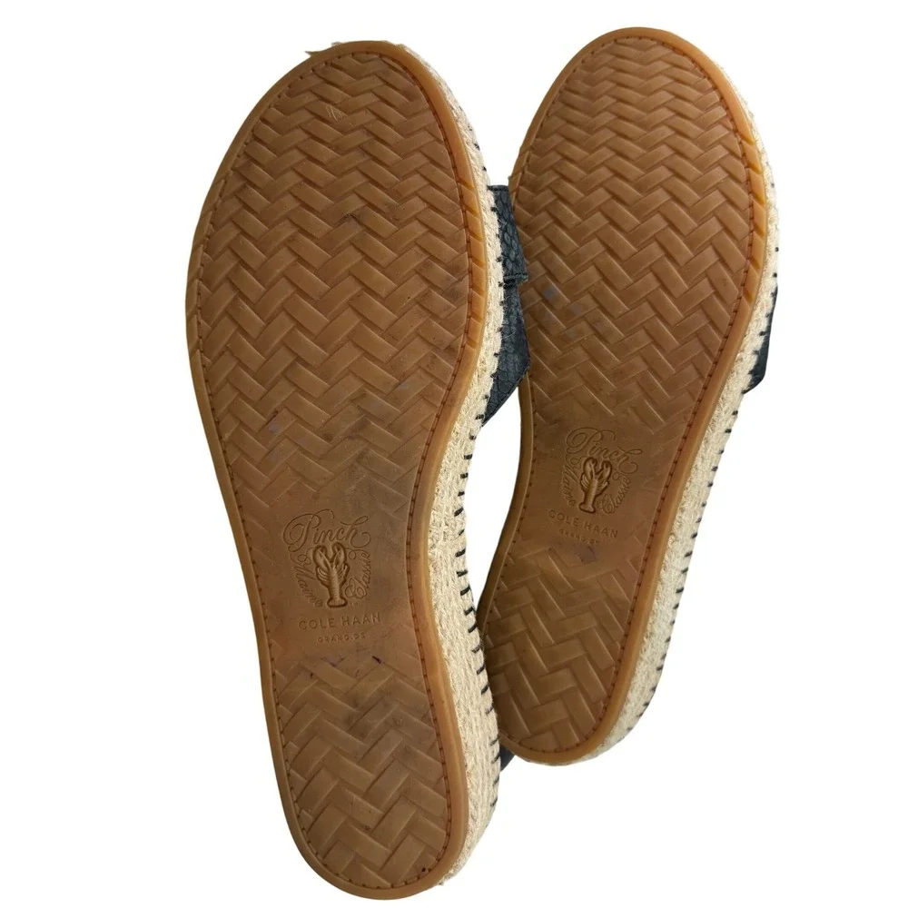 Cole‎ Haan Pinch Maine Cloudfeel Espadrille Flat Sandals Women 10.5 Black Casual